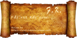 Fürst Kászon névjegykártya